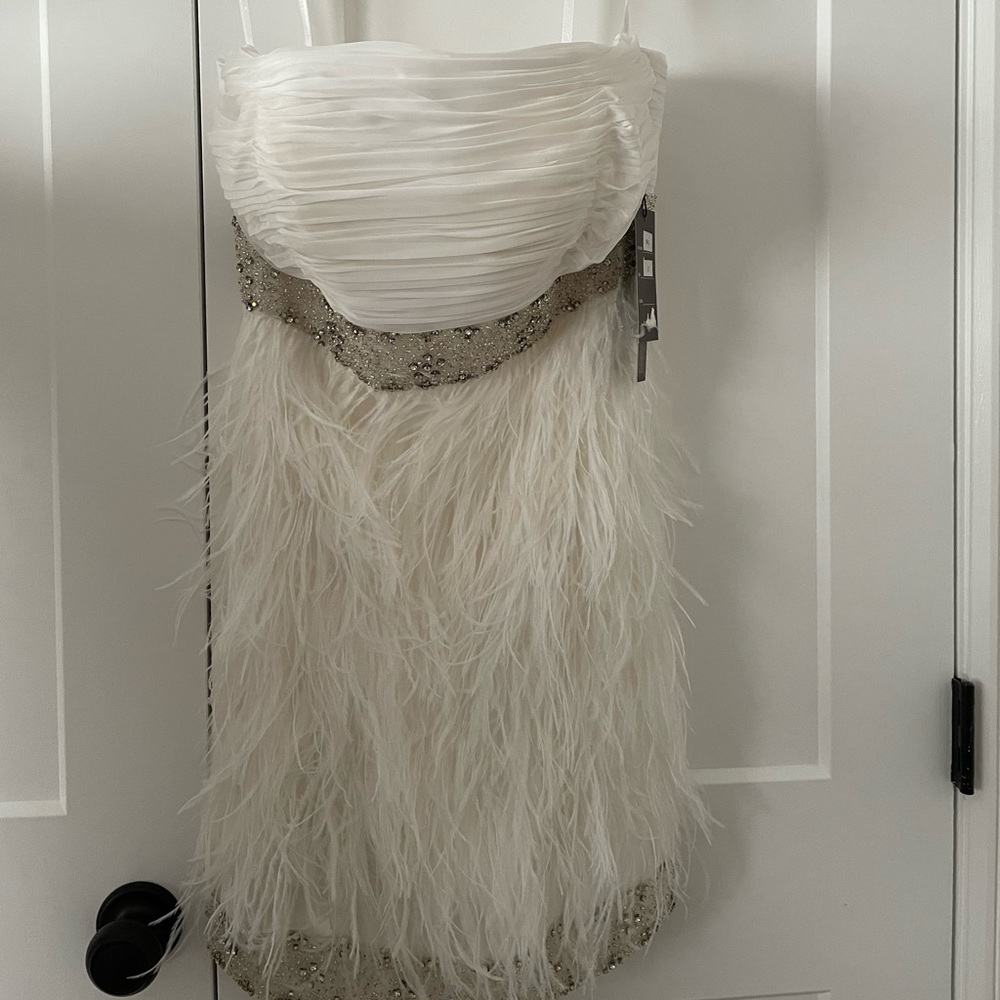 Feather white dress